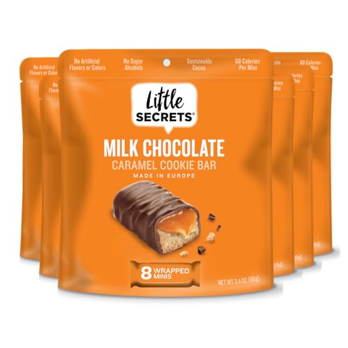 Little Secrets Milk Chocolate Caramel Cookie Bars | 12 Twin Packs | Made in Europe | Nothing Artificial & No Sugar Alcohols | Sustainable Cocoa