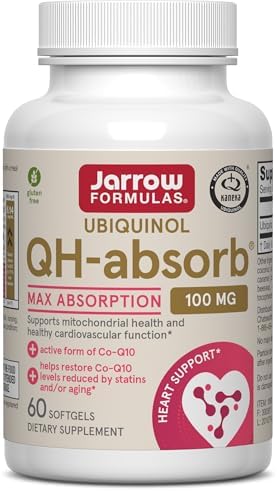 Jarrow QH-Absorb Ubiquinol 100mg CoQ10, Heart Health, 120 Softgels | High Absorption, Supports Mitochondrial Energy Production & Healthy Cardiovascular Function, Dietary Supplement