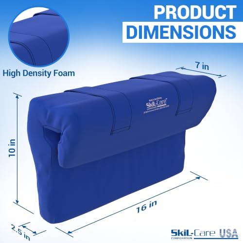 Skil-Care EZ On Foam Arm Trough, Lateral Wheelchair Support, Universal Fit | Wipe-Clean Nylon Cover, Rigid Insert, Left or Right Side, Torso Stabilization, Reduces Lateral Leaning, Facility and Home Use