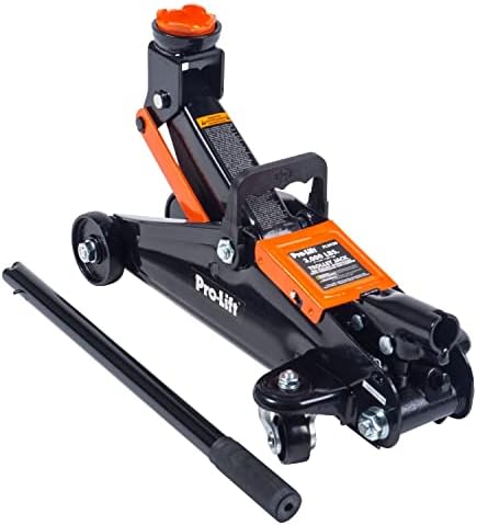 Pro-LifT F-2315PE Grey Hydraulic Trolley Jack Car Lift with Blow Molded Case-3000 LBS Capacity, 12 Inch, Black