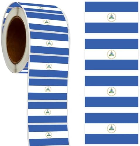 500 Pieces Nicaragua Flag Stickers Countries Flag Nicaraguans Birthday Theme Party Supplies Favors Decorations Containers Letter DIY Labels Sports