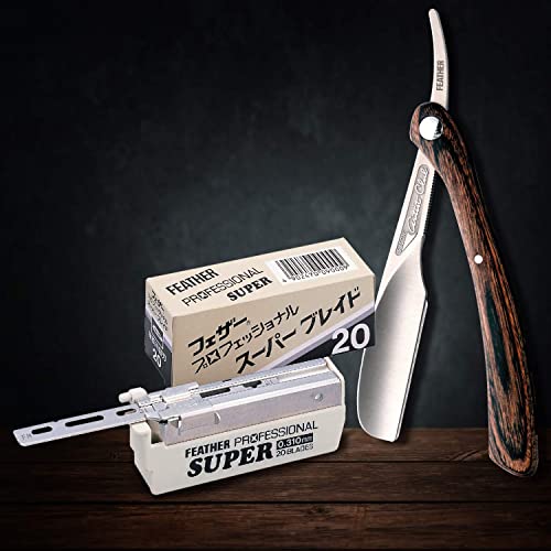 Feather Artist Club ProSuper Razor Blades - Single Straight Edge Razor Blades With Guard Refills For Shaving - For Men & Barbers (100 Count)