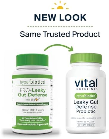 Hyperbiotics Vital Nutrients Leaky Gut Repair Supplement Probiotic | Science Backed Formula Strengthens Intestinal Barrier and Gut Health | Reduces