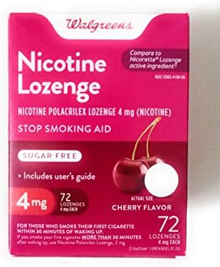 Walgreens Nicotine Lozenge, 4mg, Cherry, 72 ea