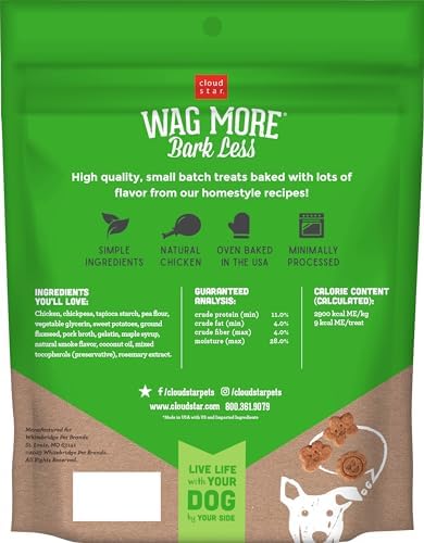 Cloud Star Wag More Bark Less - Dog Treats - Soft Chews - Grain Free Chicken & Sweet Potato - 5 oz Pouch