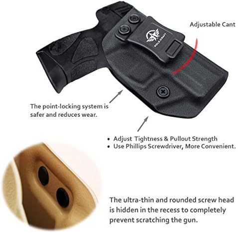 Taurus G2C Holster IWB Kydex for Taurus G2C 9mm & Millennium PT111 G2 / PT140 Pistol - Inside Waistband - Adj. Cant Retention - Cover Mag-Buttom