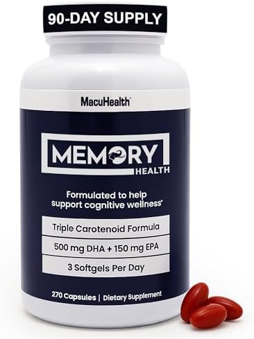 Memory Health Omega 3 - Carotenoids and Vitamin E, For Mental Focus