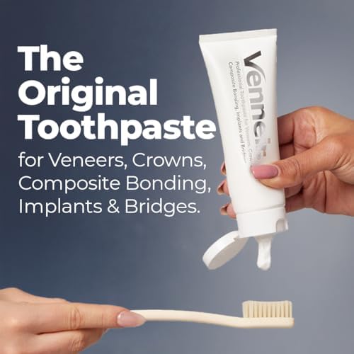 Venneir® Professional Toothpaste for Veneers, Implants, Bondings, Crowns & Sensitive Teeth — Stain Removing, Whitening, Natural, SLS Free