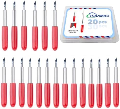 THANMAO 20 Pcs Replacement Blades Compatible with Explore Air 2/Air 3/Explore 4/Maker/Maker 3/Maker 4 Cutting Machines（5 Fine-Point Blades, 10 Standard Blades and 5 Deep Cutting Blades）
