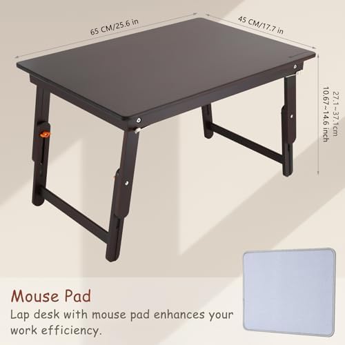 Nnewvante Large Floor Desk Foldable Tray for Adults, Bamboo 33.5 x 17.7in