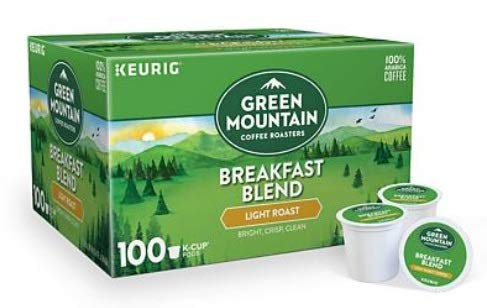 Green Mountain Coffee Roasters Breakfast Blend Single-Serve Keurig K-Cup Pods, Light Roast Coffee, 96 Count