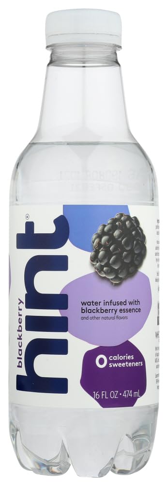 Hint Unsweetened Essence Water, 16 Ounce Bottles (Pack of 6) (Blackberry)