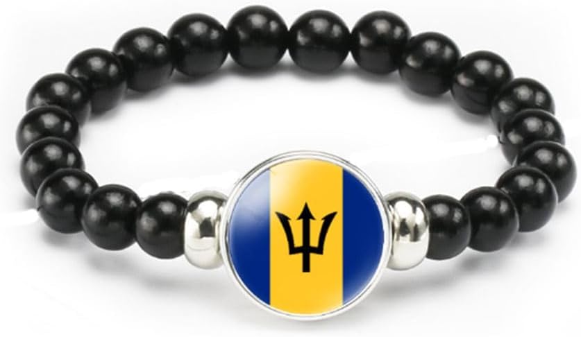vmcoatdu National Flag Bracelet Elastic Rope Beaded Bracelet Support Your Country Travel Souvenir Gifts for Men Women