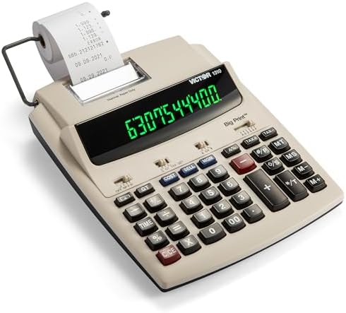 Victor 1310 Big Print Printing Calculator, 12-Digit LED Display, Fast Ink-Free Printing (8.0 LPS), Cost/Sell/Margin Keys, Advanced Business Functions