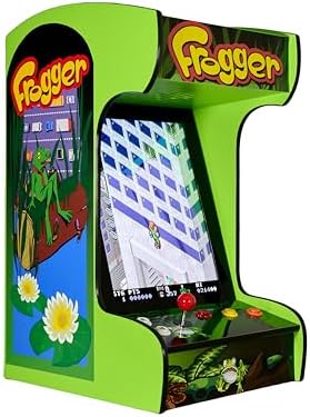 Doc and Pies Arcade Factory Classic Home Arcade Machine - Tabletop and Bartop - 412 Retro Games - Full Size LCD Screen, Buttons and Joystick (Green)