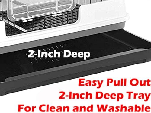 Mcage Extra Large Cage for Guinea Pig, Black, 32"L x 21"W x 28"H, Roomy, Easy to Clean, Anti-slip Step Ramp, Safety Lockable Casters, No Tools Needed