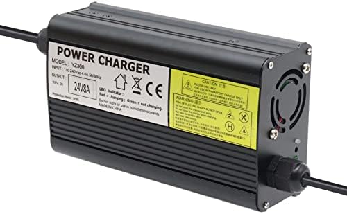 24V 8A Lead Acid Battery Charger with 3-Pin XLR Connector for Jazzy 1450, invacare tdx 3, Invacare Pronto M51, Sunrise Medical, Quickie