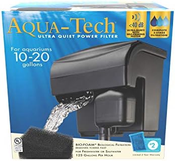 Aqua-Tech Ultra Quiet Power Filter, For Aquariums 20-40 Gallons