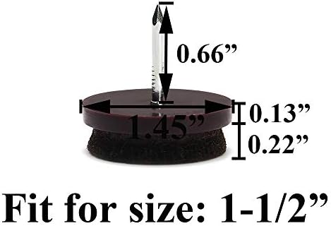 Furniture Felt Pads Nail-on Heavy Duty Felt Pad Chair Sliders Round Chair Leg Floor Protectors 1" Furniture Leg Protector 24 Pack