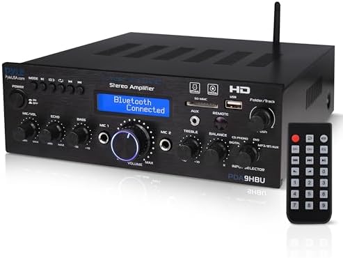 Pyle Wireless Bluetooth Home Stereo Amplifier - Multi-Channel 200 Watt Power Amplifier Home Audio Receiver System w/HDMI, Optical/Phono/Coaxial