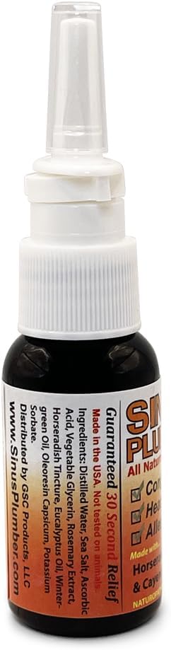 Sinus Plumber Pepper Nasal Spray – Natural Sinus & Allergy Support – Original Formula - 1 fl oz
