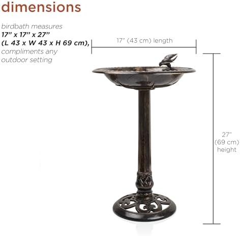 Alpine Corporation 33" Tall Outdoor Lotus Birdbath Yard Statue, Stunning Garden Accent to Attract Birds - Durable Polypropylene Construction for Patio, Deck, or Yard, Green