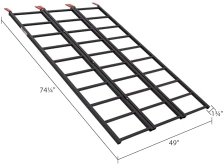 6' 3" ATV Loading Ramp for Truck/Trailer, 1,000 lb, Folding, Black Widow