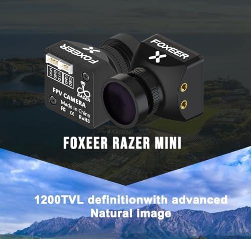 FOXEER FPV Camera Razer Mini V3 1200TVL 1/3" CMOS Sensor 2.1mm Lens 4:3 PAL/NTSC Switchable OSD Board Support Ultra Light Nano FPV Camera for RC FPV