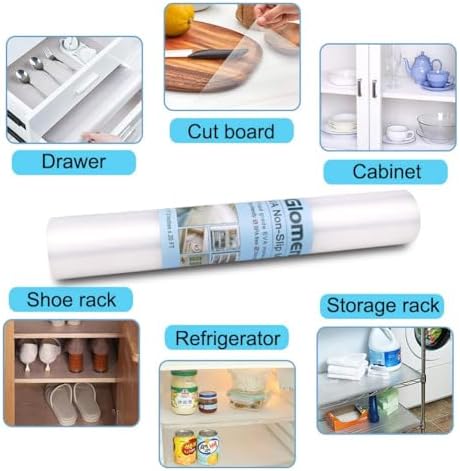 Shelf Liner, Non-Slip Cabinet Liner, Washable Oil-Proof for Kitchen Cabinet, Shelves, Refrigerator, Storage, Desks, 12 Inches x 20 FT