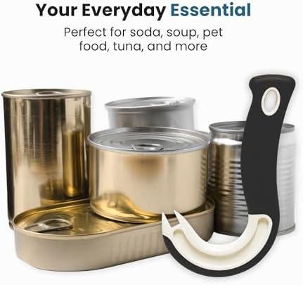 Jokari Ring Pull Can Opener for Soda and Food Cans Arthritis Aid with Non Slip Grip for Seniors Kids and Nail Protection Manual Pull Tab Tool for Easy Open Cans Black Dishwasher Safe | Non Slip Grip, Seniors Kids, Nail Protection Manual Pull Tab Tool, Ea…