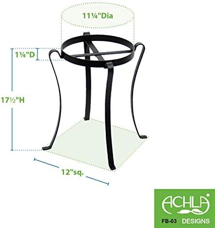 Achla Designs Patio Flower Pot Plant Stand, 18-in H Black