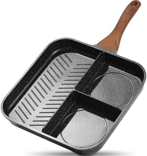 ESLITE LIFE Nonstick Grill Pan for Stove Tops, Versatile Griddle with Pour Spouts