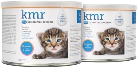 PetAg KMR Kitten Milk Replacer Powder - 6 oz, Pack of 2 - Powdered Kitten Formula with Prebiotics