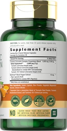 Carlyle Turmeric Curcumin with Black Pepper | 90 Powder Capsules