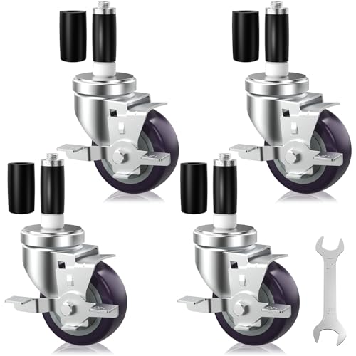 4 Inch Expanding Stem Caster Set of 4 for Stainless Steel Table