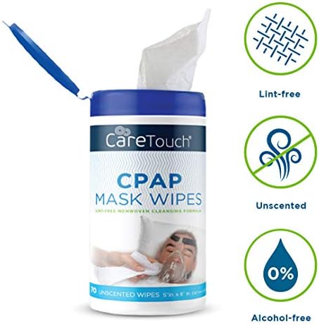 Care Touch CPAP Wipes - Unscented | CPAP Cleaner | 3 Packs of 70 Unscented Mask Cleaning Wipes - 210 Total