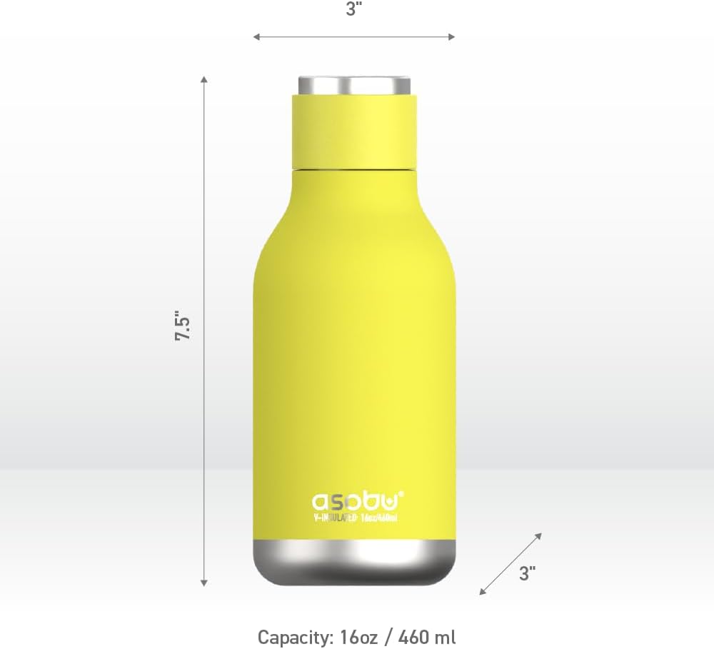 Urban Insulated and Double Walled Stainless Steel Bottle 16 Ounce by Asobu (Pastel Blue)