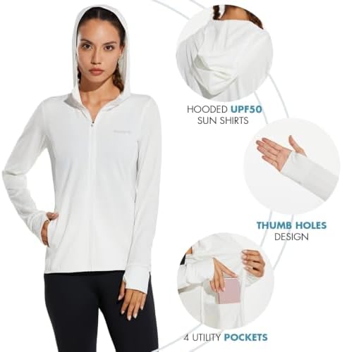 baleaf Women's Sun Protection Hoodie Jacket UPF 50+ Full Zip with Pocket