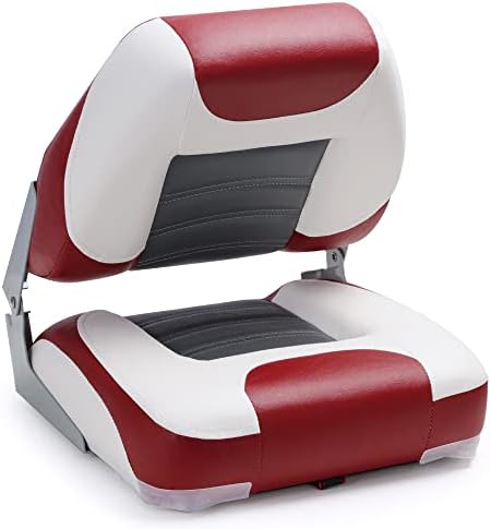 NORTHCAPTAIN T1 Deluxe Low Back Folding Fishing Boat Seats 2 Pack - Premium Bass/Jon/Pontoon Boat Chairs,4 Mounting Screws Included