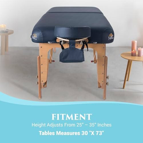 NRG Vedalux Portable Massage Table Package | Burgundy | Folding Lightweight Massage Bed | Professional Spa Table with Face Cradle, Hanging Armrest & Carrying Case