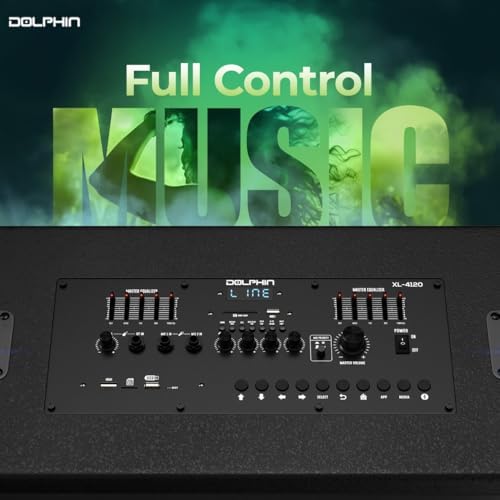 Dolphin Karaoke Machine with 2 Wireless Microphones, Quad 12" Woofers | 18.5" Touchscreen, 300W RMS, Android, Bluetooth, Wi-Fi, HDMI/USB/SD Card/AUX