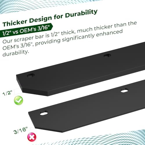 1/2" Poly Cutting Edge Scraper Bar For John Deere 54" Blade M75679 | Fits For John Deere 54" Front Mount Snow Blade Replaces M75679 Two-Part