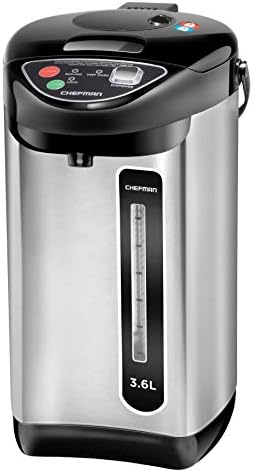 Chefman Electric Hot Water Pot Urn w/Auto & Manual Dispense Buttons, Safety Lock, Instant Heating for Coffee & Tea, Auto-Shutoff & Boil Dry Protection