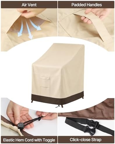 Vailge Stackable Patio Chair Covers & Outdoor Furniture Covers Waterproof