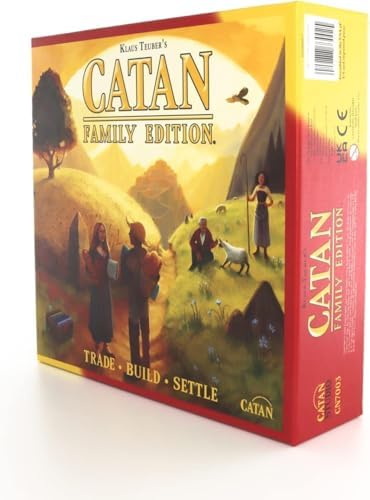 CATAN Family Edition Board Game - Embark on a Quest for Settlement! Strategy Game for Kids & Adults, Ages 10+, 3-4 Players, 60 Minute Playtime