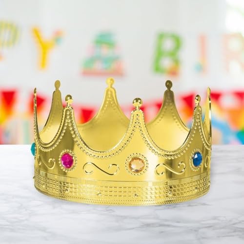 Luxurious Gold Royal Crowns - 0.75" x 8" (1 Pc) - Perfect for Parties, Regal Decor & Royalty-Themed Events