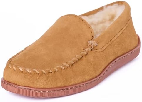 Minnetonka Men's Sheepskin Hardsole Slipper