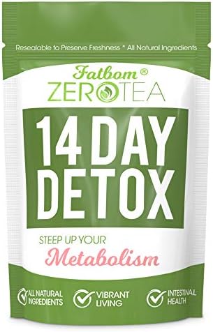 FATBOM Zero Tea 14 Day Detox Tea, Teatox Herbal Tea for Cleanse