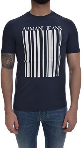 Emporio Armani Mens Regular Fit Jersey Barcode T-Shirt