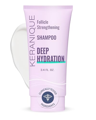 Keranique Deep Hydration Scalp Stimulating Shampoo for Dry, Thinning Hair – Keratin, Biotin & Niacinamide – Moisturizing, Strengthening & Volumizing – Sulfate and Paraben Free Keratin Amino Complex™